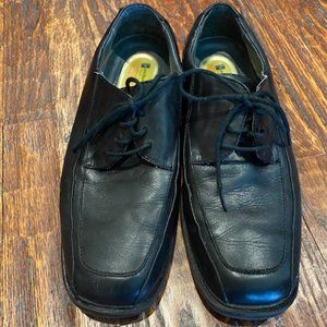 DOCKERS Pro Style BLACK LEATHER Lace-Up SHOES ~ 9 W ~ EUC